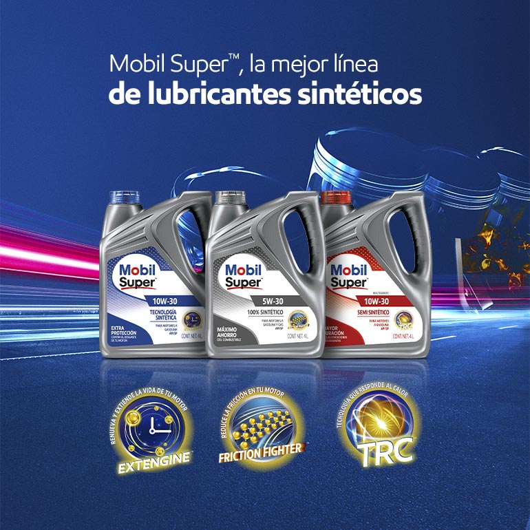 Descubre Mobil Super™: innovación en lubricantes sintéticos.